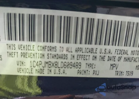 2020 Jeep Cherokee Trailhawk 4X4 z USA, uszkodzony, nr VIN 1C4PJMBX8LD609489